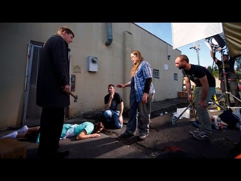On set with The Man Who Loved Flowers
